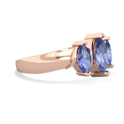 Aquamarine Three Peeks 14K Rose Gold ring R2433