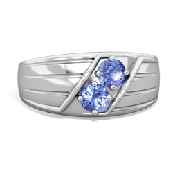 Tanzanite Men's Streamline 14K White Gold ring R0460