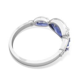 Lab Sapphire Milgrain Marquise 14K White Gold ring R5700