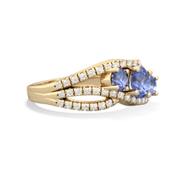 Lab Sapphire Three Stone Aurora 14K Yellow Gold ring R3080