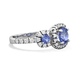 Lab Sapphire Regal Halo 14K White Gold ring R5350