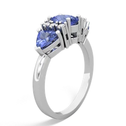 Sapphire Antique Style Three Stone 14K White Gold ring R2186