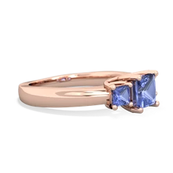 Tanzanite Three Stone Trellis 14K Rose Gold ring R4015