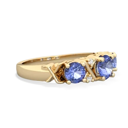 Lab Sapphire Hugs And Kisses 14K Yellow Gold ring R5016