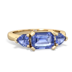 Amethyst Three Stone 14K Yellow Gold ring R5235