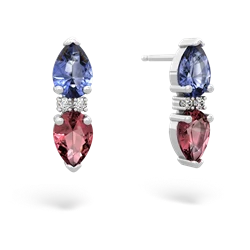 Tanzanite Bowtie Drop 14K White Gold earrings E0865