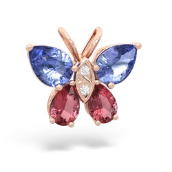 Tanzanite Butterfly 14K Rose Gold pendant P2215