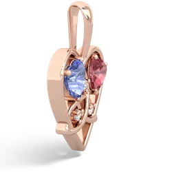 Tanzanite Celtic Trinity Heart 14K Rose Gold pendant P5331