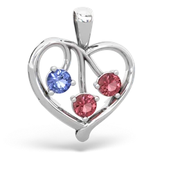 Tanzanite Glowing Heart 14K White Gold pendant P2233