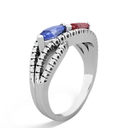 Tanzanite Diamond Rivers 14K White Gold ring R3070