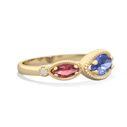 Tanzanite Milgrain Marquise 14K Yellow Gold ring R5700