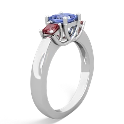 Tanzanite Three Stone Trellis 14K White Gold ring R4015