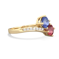 Tanzanite Channel Set Two Stone 14K Yellow Gold ring R5303