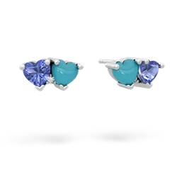 Tanzanite Sweethearts 14K White Gold earrings E5260