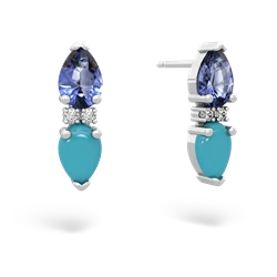 Tanzanite Bowtie Drop 14K White Gold earrings E0865