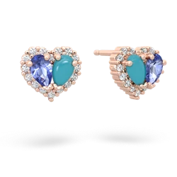 Tanzanite Halo 14K Rose Gold earrings E7008