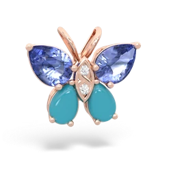 Tanzanite Butterfly 14K Rose Gold pendant P2215