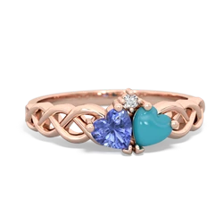 Tanzanite Heart To Heart Braid 14K Rose Gold ring R5870