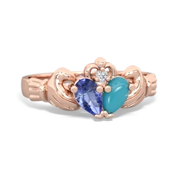 Tanzanite 'Our Heart' Claddagh 14K Rose Gold ring R2388