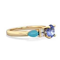 Tanzanite 6Mm Round Eternal Embrace Engagement 14K Yellow Gold ring R2005