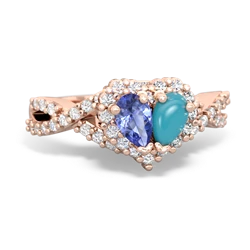 Tanzanite Diamond Twist 'One Heart' 14K Rose Gold ring R2640HRT