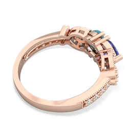 Tanzanite Diamond Butterflies 14K Rose Gold ring R5601