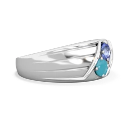 Tanzanite Men's Streamline 14K White Gold ring R0460