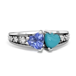 Tanzanite Heart To Heart 14K White Gold ring R3342