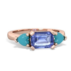 Tanzanite Three Stone 14K Rose Gold ring R5235