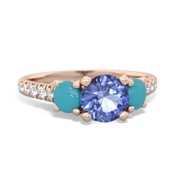 Tanzanite Pave Trellis 14K Rose Gold ring R5500