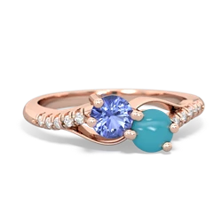 Tanzanite Infinity Pave Two Stone 14K Rose Gold ring R5285