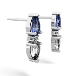 Tanzanite Bowtie Drop 14K White Gold earrings E0865