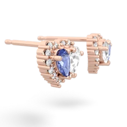 Tanzanite Halo 14K Rose Gold earrings E7008