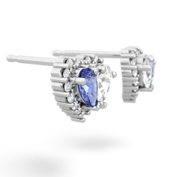 Tanzanite Halo 14K White Gold earrings E7008