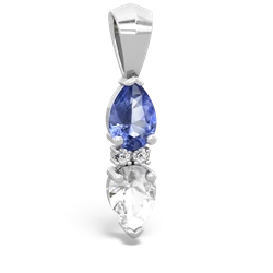 Tanzanite Bowtie Drop 14K White Gold pendant P0865