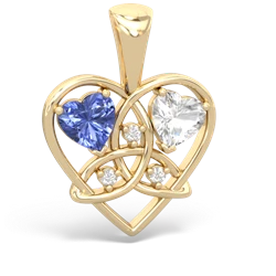 Tanzanite Celtic Trinity Heart 14K Yellow Gold pendant P5331