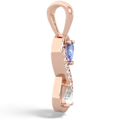 Tanzanite Diamond Infinity 14K Rose Gold pendant P5390