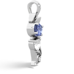 Tanzanite Kitten 14K White Gold pendant P5780