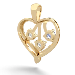 Tanzanite Glowing Heart 14K Yellow Gold pendant P2233