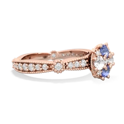 Tanzanite Sparkling Tiara Cluster 14K Rose Gold ring R26293RD