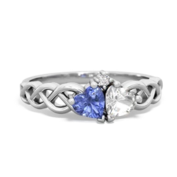 Tanzanite Heart To Heart Braid 14K White Gold ring R5870