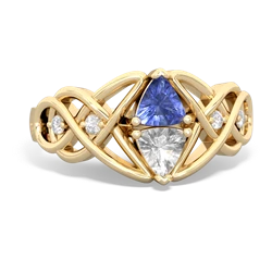 Tanzanite Keepsake Celtic Knot 14K Yellow Gold ring R5300