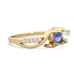 Tanzanite Side By Side 14K Yellow Gold ring R3090