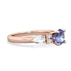 Tanzanite 6Mm Round Eternal Embrace Engagement 14K Rose Gold ring R2005