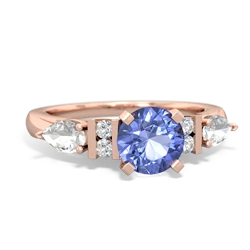 Tanzanite 6Mm Round Eternal Embrace Engagement 14K Rose Gold ring R2005