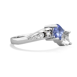 Tanzanite Snuggling Hearts 14K White Gold ring R2178