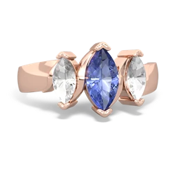 Tanzanite Three Peeks 14K Rose Gold ring R2433