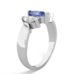 Tanzanite Three Peeks 14K White Gold ring R2433