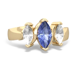 Tanzanite Three Peeks 14K Yellow Gold ring R2433