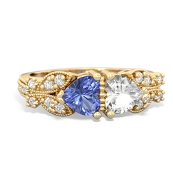 Tanzanite Diamond Butterflies 14K Yellow Gold ring R5601